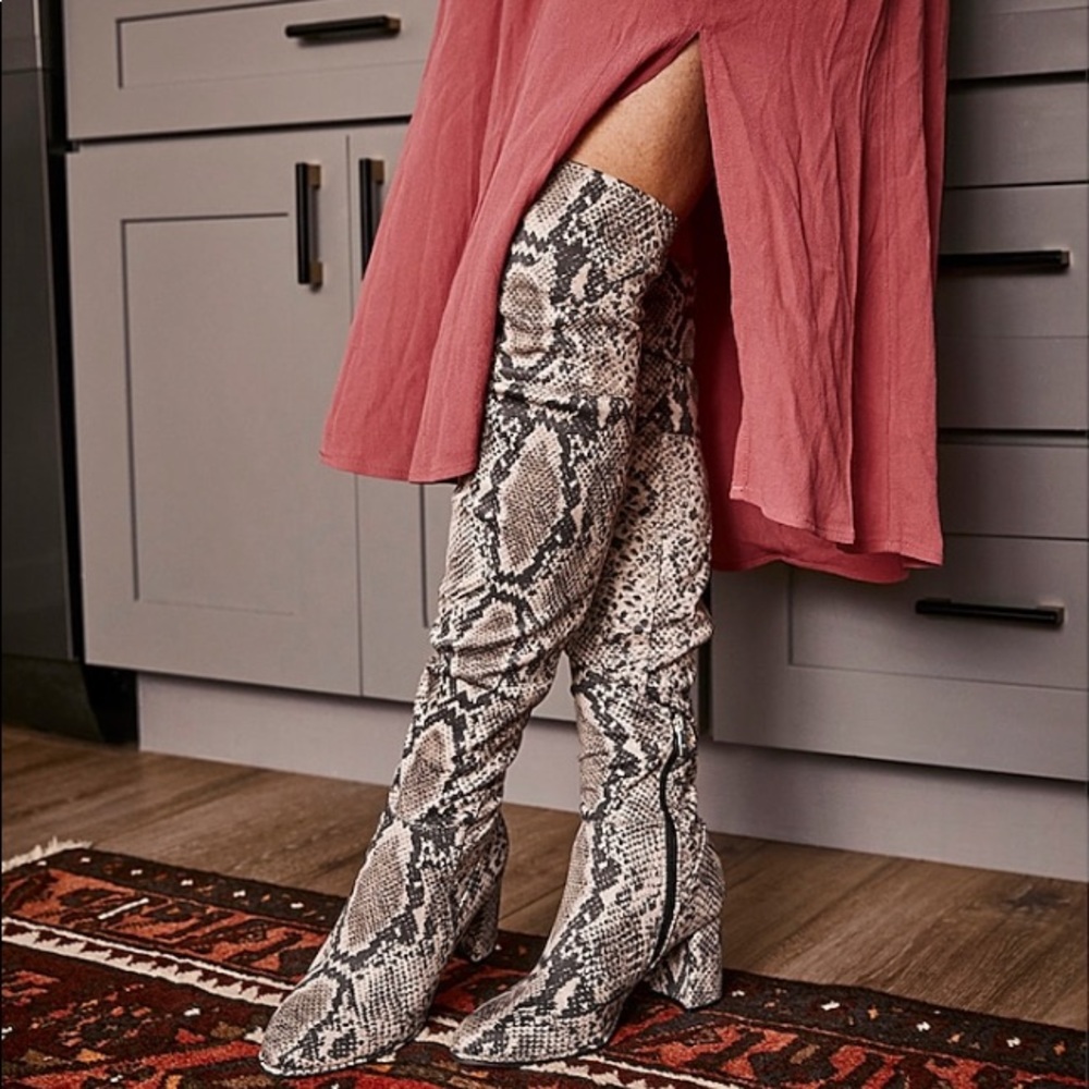 Marc Fisher Over The Knee Snake Skin Boots
